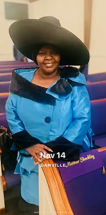 Donna Vinci 12239 blue silk look skirt suit