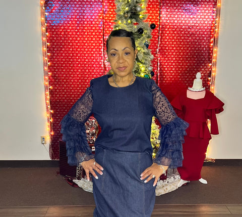 Raquel 1097 Denim top