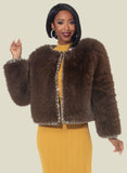 Donna Vinci 5871 brown faux fur jacket