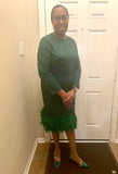 Dorinda Clark 5031 green pearl embellished dress