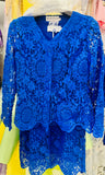 Lily & Taylor 5117 royal blue lace skirt suit