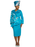 Lisa Rene 66379 turquoise skirt suit
