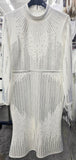 Serafina 7125 ivory knit midi dress