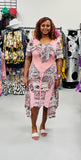 Love the Queen 17060 rose pink animal print dress