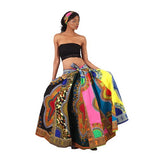 Multi colored African Print Dashiki Maxi Skirt