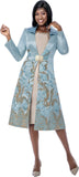 Terramina 7266 baby blue brocade jacket dress