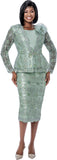 Terramina 7272 sage green skirt suit