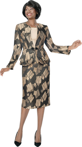 Terramina 7318 brocade skirt suit