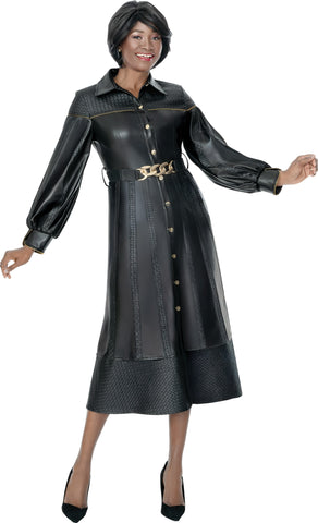 Terramina 7329 black leather dress