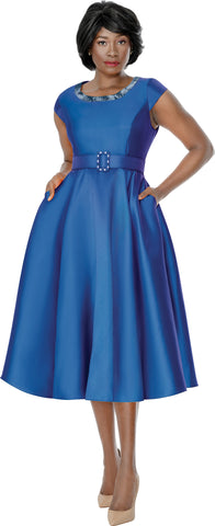 Terramina 7338 royal blue brocade jacket dress