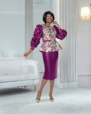 Terramina 7340 purple skirt suit