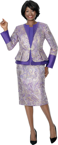 Terramina 7345 purple skirt suit