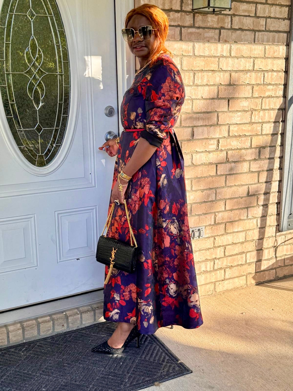 jacquard floral maxi dress Floral Jacquard Maxi Dress Blue Multi / 6