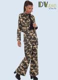 DV Jeans 8511 Green Camo Pant Suit