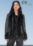 DV Jeans 8512 Black Denim Faux Fur Jacket