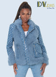 DV Jeans 8512 Blue Faux Fur Denim Jacket