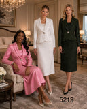 Lily & Taylor 5219 jacquard skirt suit
