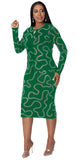 Kayla 5381 green knit skirt suit