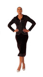 Kayla Knit 5329 black knit skirt suit