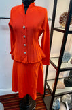 Lily & Taylor 892 orange skirt suit