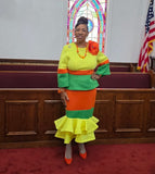 Terramina 7015 colorful skirt suit