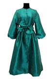 Emerald Green Puff Sleeve Dress