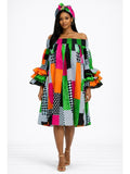 Multicolored print dress