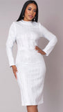 Tally Taylor 4998 white knit dress