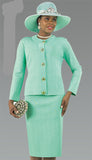 Lily & taylor 836 mint green knit skirt suit