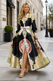 Black Baroque Maxi Dress