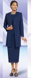 Ben Marc 2296 navy blue usher skirt suit