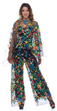 Floral Bliss Black Scarf Pant Suit