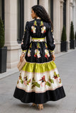 Floral Border Maxi Dress