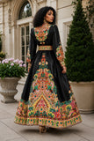 Black Garden Print Maxi Dress