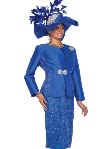 Elite Champagne 5809 royal blue jacket dress