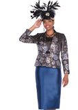 Elite Champagne 5913 royal blue skirt suit