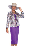 Elite Champagne 5915 purple skirt suit