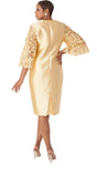 Chancele 9721 yellow lace sleeve dress