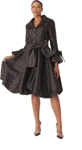 Chancele 9723 black rhinestone embellished dress
