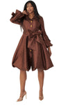 Chancele 9723 brown balloon dress