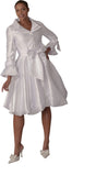 Chancele 9723 white rhinestone embellished dress