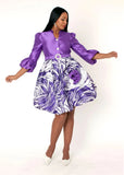 Chancele 9845 purple satin dres