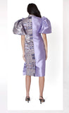 Chancele 9848 purple jacquard dress