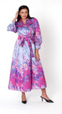 Chancele 9850 pink jacquard dress