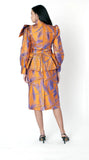 Chancele 9851 orange jacquard dress