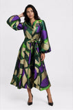 chancele 9825 green maxi dress
