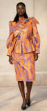 Chancele 9851 orange midi dress