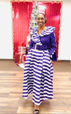 Donna Vinci 12209 purple striped maxi dress