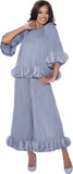 Divine Casuals 1702 silver crinkle pant suit