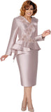 Dorinda Clark 309771 taupe silky twill skirt suit